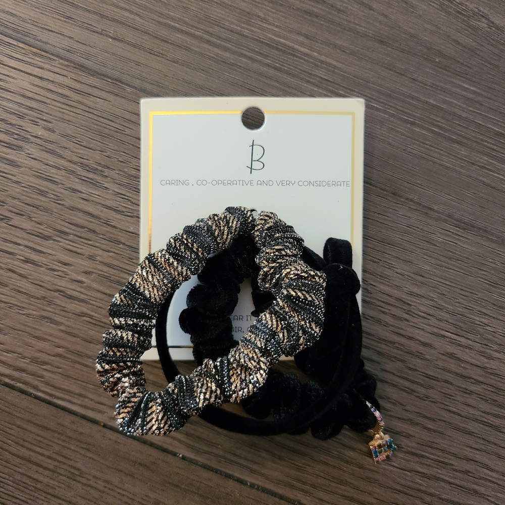 NEW Nordstrom hair ties set of 3 & earring